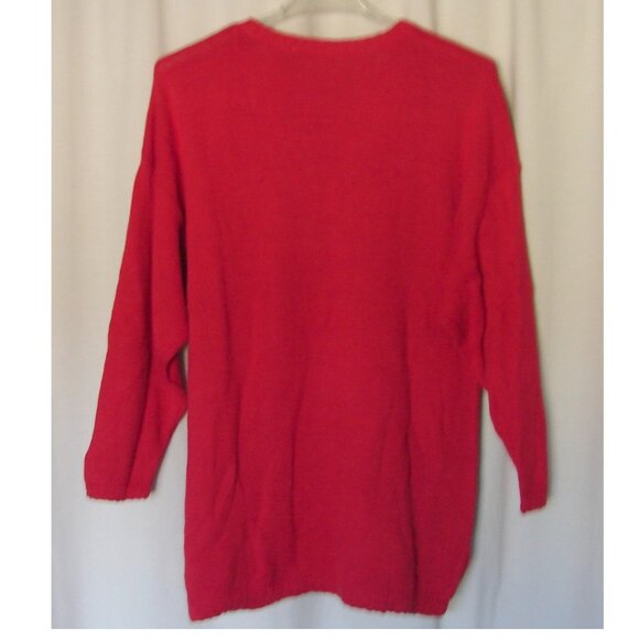 Vtg International Sportswear Oversized Knit Sweater Tunic TOP, Size 2X-3X Red - Picture 4 of 9